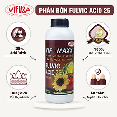 VIF-MAXX - Phân bón Acid Fulvic 25 chai 1 lít