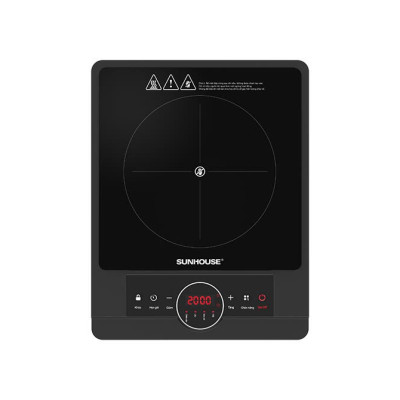 Bếp hồng ngoại Sunhouse SHD6012A - Công suất 2000W - Mặt kính pha lê - Chế độ hẹn giờ - Khóa trẻ em - Đa chức năng - Hàng chính hãng