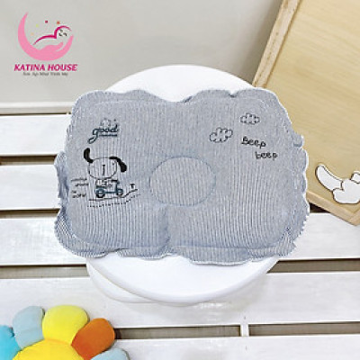 Gối cho bé sơ sinh, gối lõm đầu 20x30cm, vải Cotton êm mềm mịn mát, không vón cục