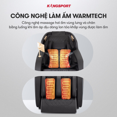Ghế massage toàn thân KINGSPORT G8 với công nghệ làm ấm Warmtech, túi khí toàn thân massage nhiều cấp độ