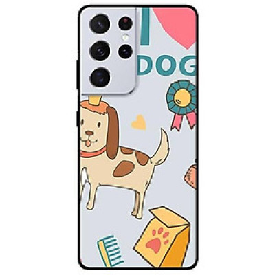 Ốp lưng dành cho Samsung S21 - S21 Plus - S21 Ultra mẫu Cún Đeo Vương Miệng