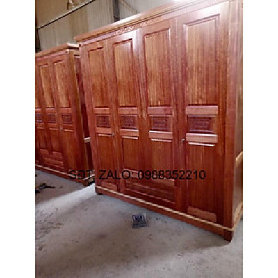 Tủ quần áo 4 buồng gỗ xoan đào