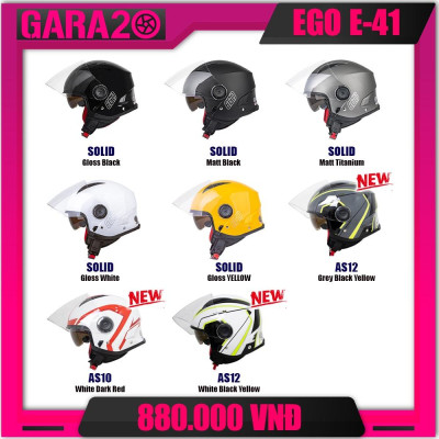 MŨ BẢO HIỂM 2 KÍNH 3/4 EGO E-41- GARA20