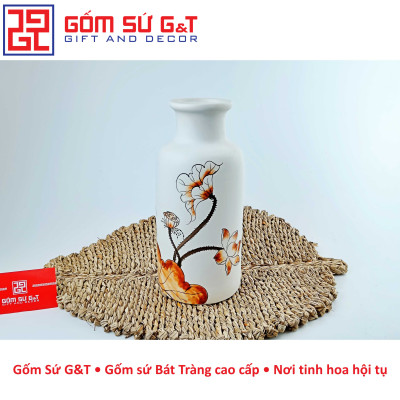 Lọ hoa dáng phích cổ cao vẽ sen Gốm Sứ G&T