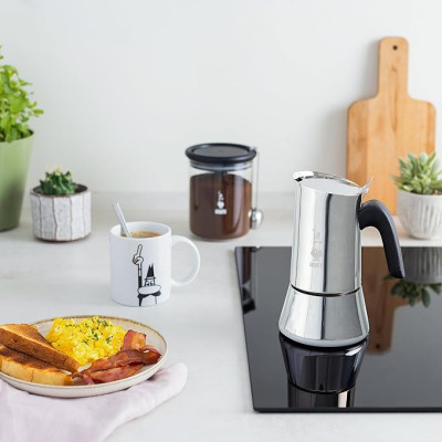 ẤM PHA CÀ PHÊ ESPRESSO BIALETTI VENUS 4 CUP MÀU BẠC hàng chính hãng