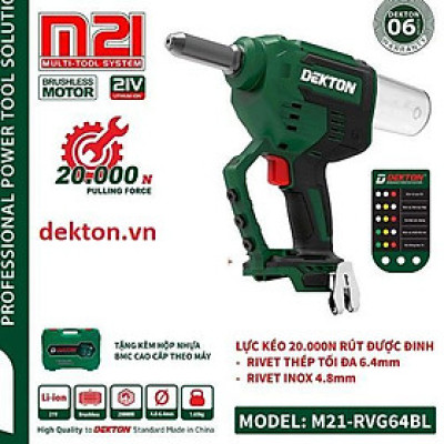MÁY RÚT RIVET PIN 21V  M21-RVG64BL DEKTON-HÀNG CHÍNH HÃNG