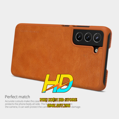 Bao Da Hiệu Nillkin Da Thật Cho Samsung Galaxy S21 FE Cao Cấp Có Ngăn Đựng Thẻ - Hàng Chính Hãng