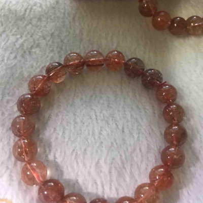 VÒNG TÓC ĐỎ THẠCH ANH ĐẸP SIZE 9mm NỮ mạng HOẢ THỔ ĐÁ THIÊN NHIÊN BẮT ÁNH KIM MẠNH