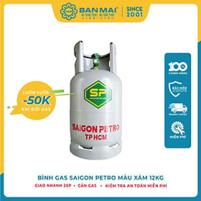 Bình Gas Saigon Petro Màu Xám 12kg