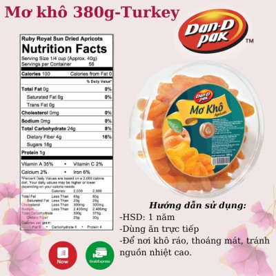 Mơ khô nhập khẩu Thổ Nhĩ Kỳ - Dried apricot 380gr