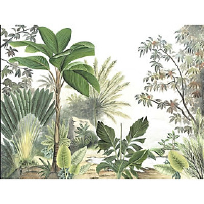 (HCM) Tranh dán tường 3d lá nhiệt đới tropical tranh sẵn keo, dễ dán(in theo yêu cầu)