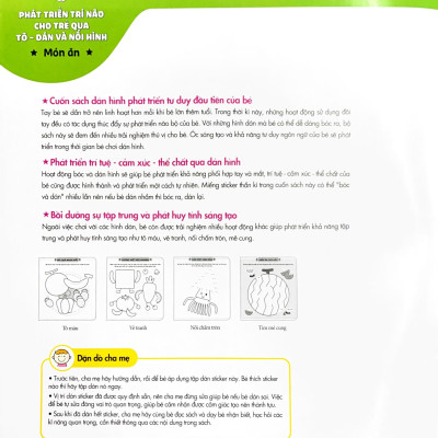 Phát  Triển Trí Não Cho Trẻ Qua Tô -Dán Và Nối Hình - Món Ăn