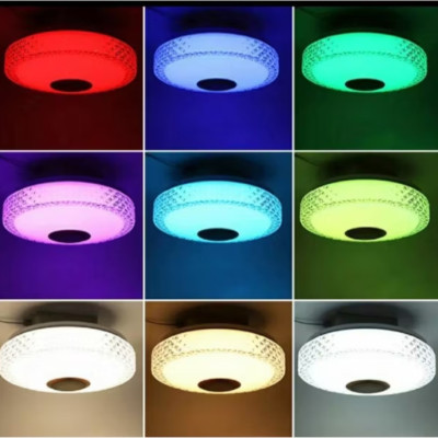 ĐÈN LED TRANG TRÍ ỐP TRẦN NHÀ SÁNG NHIỀU MÀU SẮC CỰC ĐẸP CÓ LOA NGHE NHẠC KẾT BLUETOOTH CỰC HAY CÓ ĐIỀU KHIỂN TỪ XA THÔNG MINH 