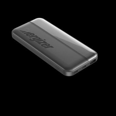 Sạc dự phòng Energizer 10,000mAh /3.7V Li-Polymer UE10050CCBK, công suất 15W đa cổng - Hàng chính hãng