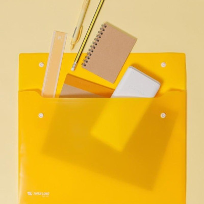 Bìa Nút Màu Pastel F4 - Thiên Long CBF-003 - Vàng Pastel (Sức Chứa 125 Tờ A4)