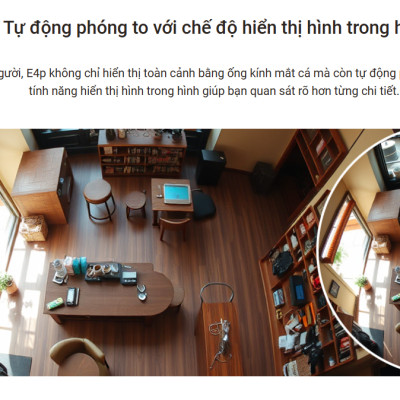 Camera Wifi mắt cá trong nhà EZVIZ E4P 3K (3K+), 4 micro đa hướng, đàm thoại rõ ràng - Hàng chính hãng