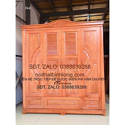 Tủ quần áo xoan đào 4 cánh