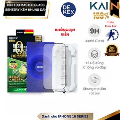 [Không Lẹm Viền] Kính Cường Lực DEKEY cho Iphone Kèm Khung Trợ Dán MASTERGLASS 3D SENTERY Viền Mỏng_Hàng Chính hãng Japan