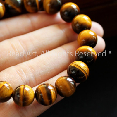 Vòng Tay Đá Tiger Eye Nâu Vàng Tự Nhiên 10MM Loại AA, Hợp Mệnh Thổ, Kim , Vòng Tay Phong Thuỷ, Chuỗi Hạt, Yoga