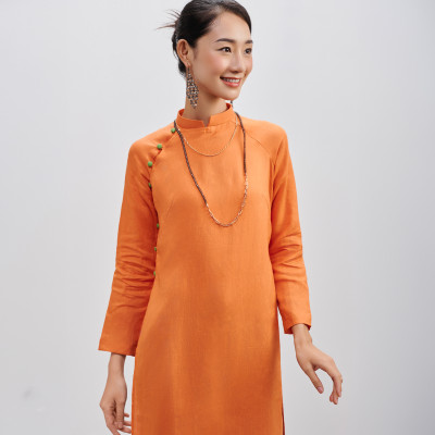 Áo Dài Raglan Linen Mơ Nghiền ADA001 thời trang thiết kế Hity