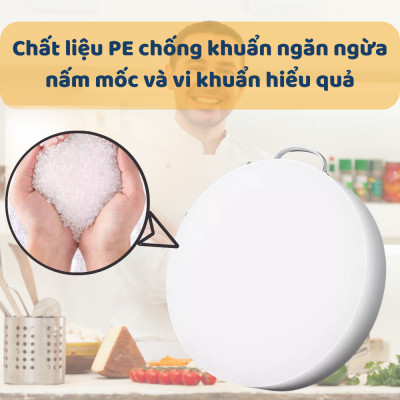 Thớt Nhựa 40x5cm Có Quai Xách, Nhựa PE Nguyên Khối Kháng Khuẩn Cắt Thịt Rau Củ Cho Gia Đình Nhà Hàng