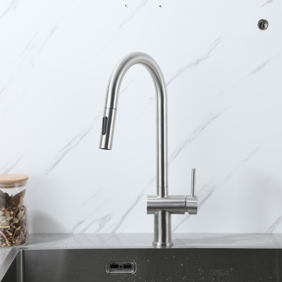 Vòi bếp nóng lạnh inox SUS 304 dây rút Frap F60807 - Chính Hãng Liên Bang Nga