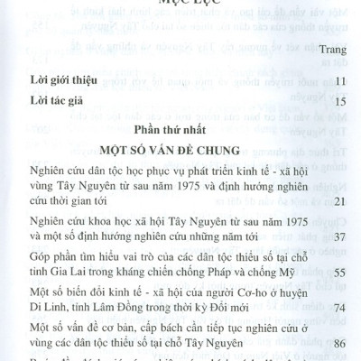 Góp Phần Nghiên Cứu Phát Triển Bền Vững Các Dân Tộc Thiểu Số Tại Chỗ Vùng Trường Sơn Tây Nguyên
