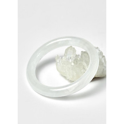 Vòng tay thạch anh ưu linh trắng bản tròn mệnh thủy, kim - Ngọc Quý Gemstones