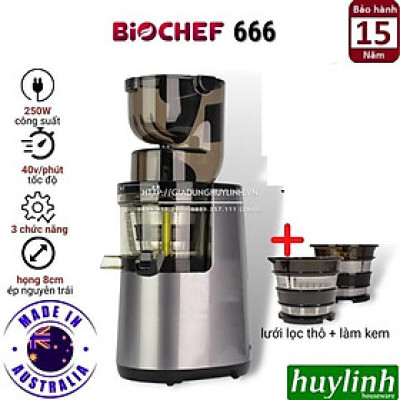 Máy ép trái cây chậm Biochef 666 - Australia - Hàng Chính Hãng