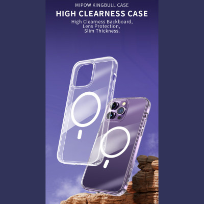Ốp Lưng Trong Suốt Hỗ Trợ Sạc Từ Tính (MAG.SAFE) Dành Cho iPhone 15 Pro Max / 15 Pro / 15 Plus / 15, MIPOW TRANSPARENT - HÀNG CHÍNH HÃNG