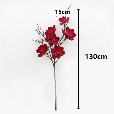 Hoa mộc lan giả - 1 cành 6 bông - Độ dài 130cm - Cây giả, hoa lụa Decor trang trí nhà cửa