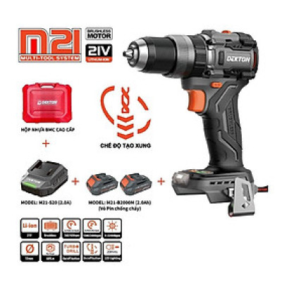 COMBO Máy khoan động lực 21V Dekton M21-KB1368PRO KÈM 1 PIN M21-B4000M + 1 SẠC M21-S20 DEKTON - KM_T8 -HÀNG CHÍNH HÃNG