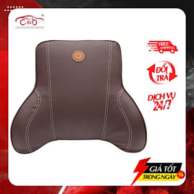 Tựa Lưng Ô Tô Cao Su Non Bọc Da CIND G003 Màu Café
