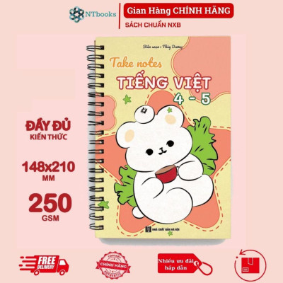 Sách Số tay Takenote lớp 5: Toán + Tiếng Việt 4-5 Khổ A5 (Phiên Bản Mới Nhất)