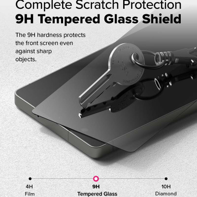 Bộ 2 Miếng Dán cường lực chống nhìn trộm kèm khung dán RINGKE Easy Slide Privacy Tempered Glass dành cho Samsung Galaxy S25 Ultra_ Hàng Chính Hãng