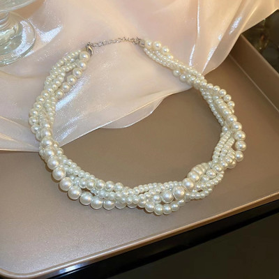 Dây chuyền vòng cổ ngọc trai nhiều lớp sang chảnh khí chất tiểu thư Hàn Quốc