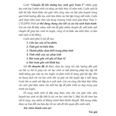 Chuyên Đề Bồi Dưỡng Học Sinh Giỏi Toán 3 	- KV