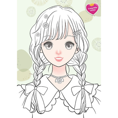 Sách Trang điểm công chúa Hàn Quốc (Tô màu và bóc dán hơn 100+ stickers cho bé)