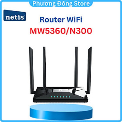 Router wifi 4G Bộ Phát Wifi Chuẩn N Dùng Sim 4G LTE 300Mbps NETIS Model MW5360 Bảo hành 24 tháng - Hàng chính hãng