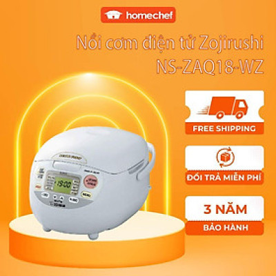 Nồi cơm điện tử Zojirushi 1.8L NS-ZAQ18-WZ, công suất 1000W, sản xuất tại Nhật Bản, bảo hành 1 năm | HÀNG CHÍNH HÃNG