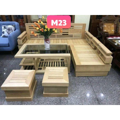 bộ bàn ghế salon M21 gỗ sồi Nga