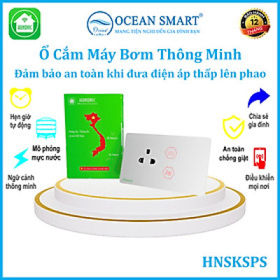 Ổ Cắm Máy Bơm Chống Giật An Toàn Hunonic SPS, Ổ Cắm Kết Hợp Phao Điện Máy Bơm Nước - HNSKSPS