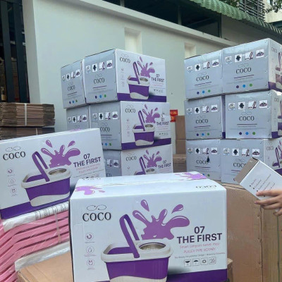 Bộ lau nhà tròn xoay 360 Coco 07 Tặng kèm 2 bông lau