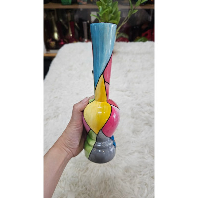 Bình hoa sơn mài - Bình tỏi cổ cao đế bằng cao cấp size 26x8 cm