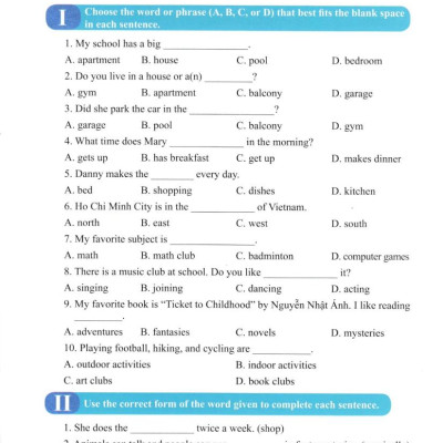 Bài Tập Bổ Trợ Toàn Diện Tiếng Anh 6