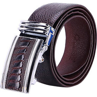 Thắt Lưng Nam Da Đà Điểu Bản Lớn Huy Hoàng HT4418 - Nâu Đất