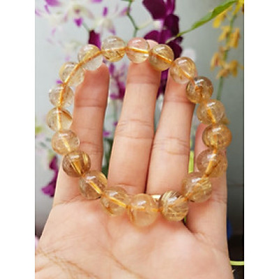 Vòng tay thạch anh tóc vàng VIP 10 li 