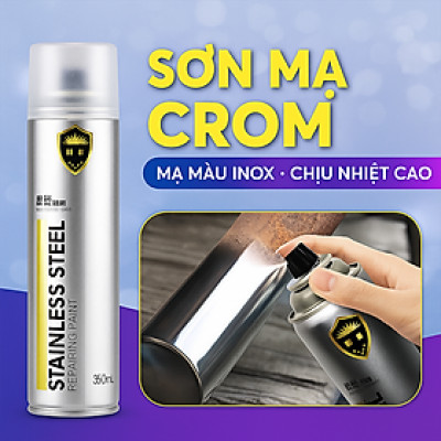 Sơn Xịt Mạ Inox Crom Chịu Nhiệt Loại Xịn – Siêu Bóng Chịu Nhiệt Cao, Dùng Cho Bô Xe, Động Cơ, Chống Rỉ Sét