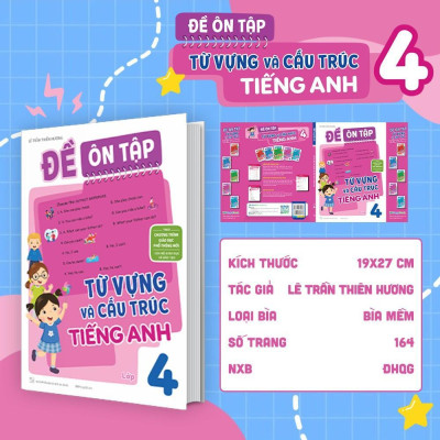 Sách - Đề Ôn Tập Từ Vựng Và Cấu Trúc Tiếng Anh Lớp 4 - Megabook
