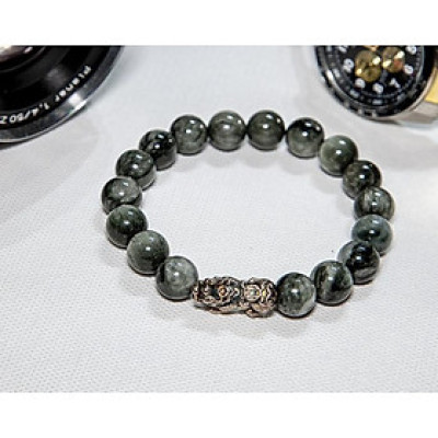 Vòng Tay Phong Thủy Nam Bảo Thạch Đá Tự Nhiên Mix Tỳ Hưu Bạc 925 Mạng Kim Mạng Thủy